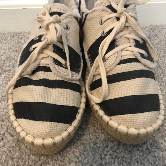 Striped Canvas Espadrille Sneakers - Size 9 - Picture 6 of 10